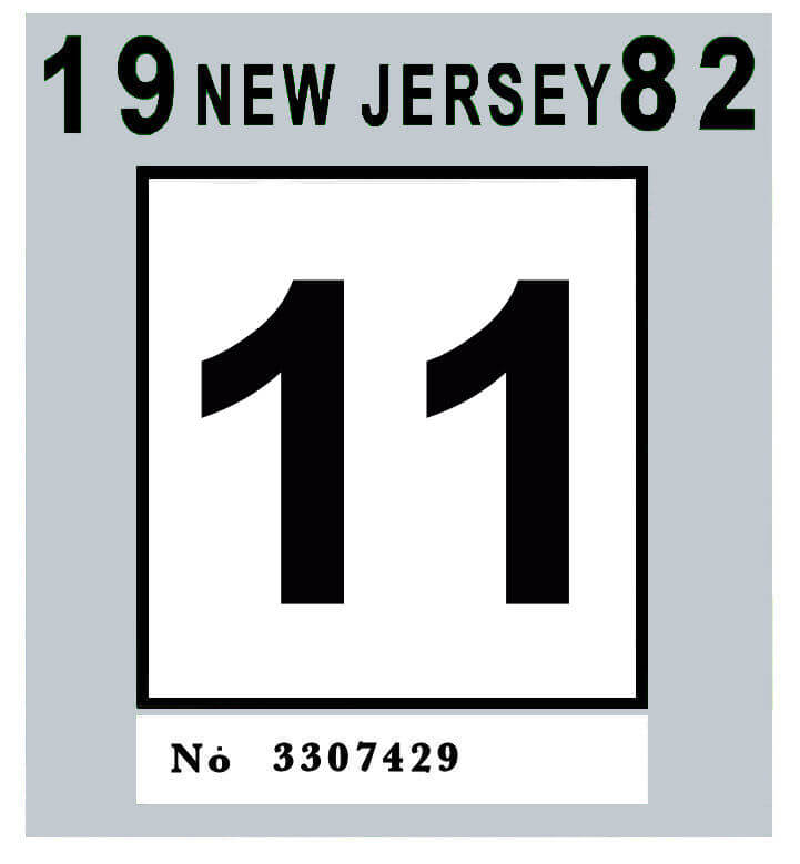 (image for) 1982 New Jersey INSPECTION Sticker